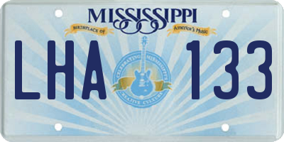 MS license plate LHA133