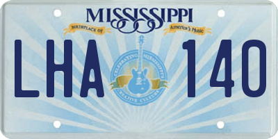 MS license plate LHA140