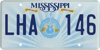 MS license plate LHA146