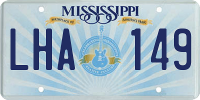 MS license plate LHA149