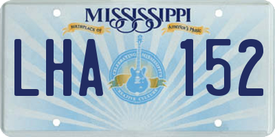 MS license plate LHA152
