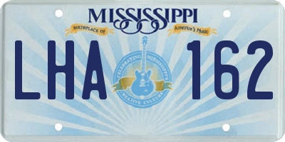 MS license plate LHA162