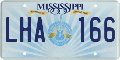 MS license plate LHA166
