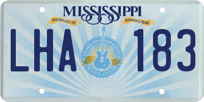 MS license plate LHA183