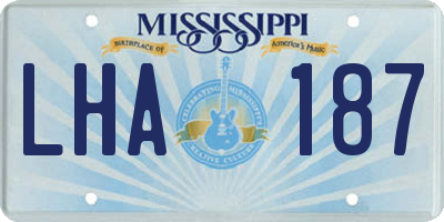 MS license plate LHA187