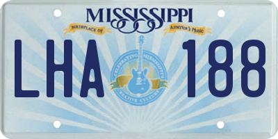 MS license plate LHA188