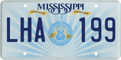 MS license plate LHA199