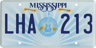 MS license plate LHA213