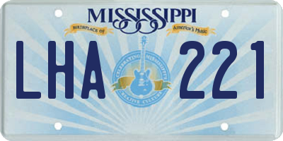MS license plate LHA221