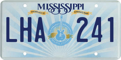 MS license plate LHA241