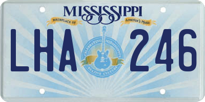 MS license plate LHA246