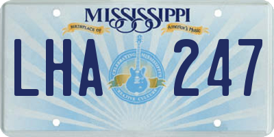 MS license plate LHA247
