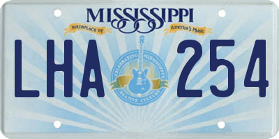 MS license plate LHA254