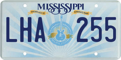 MS license plate LHA255
