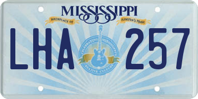 MS license plate LHA257