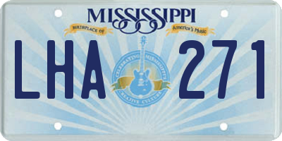 MS license plate LHA271