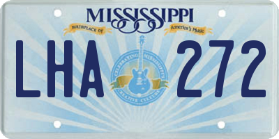 MS license plate LHA272
