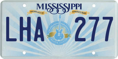 MS license plate LHA277