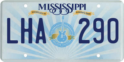 MS license plate LHA290