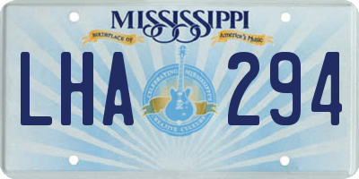 MS license plate LHA294