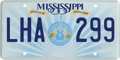 MS license plate LHA299