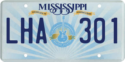 MS license plate LHA301