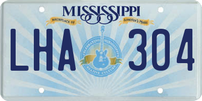 MS license plate LHA304