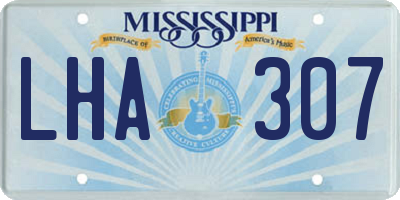 MS license plate LHA307