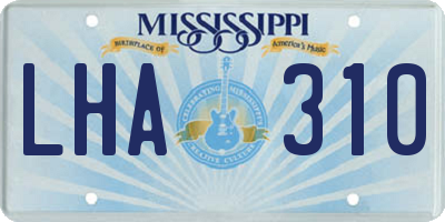 MS license plate LHA310