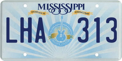 MS license plate LHA313