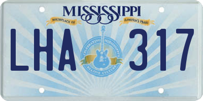 MS license plate LHA317