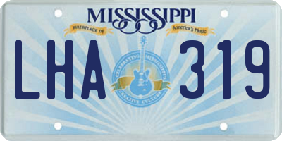 MS license plate LHA319