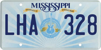 MS license plate LHA328