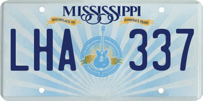 MS license plate LHA337