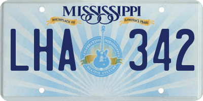 MS license plate LHA342