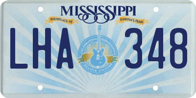 MS license plate LHA348
