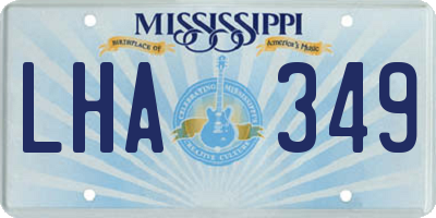 MS license plate LHA349