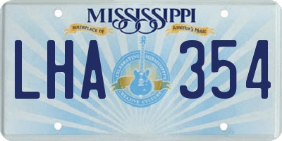 MS license plate LHA354