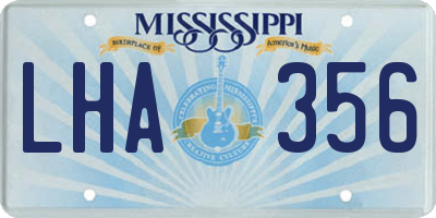 MS license plate LHA356