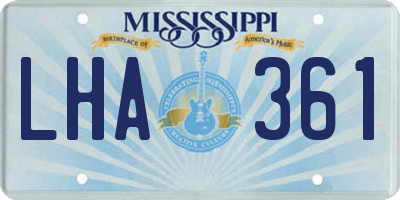 MS license plate LHA361