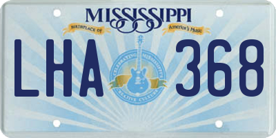 MS license plate LHA368