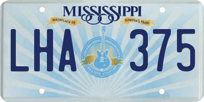 MS license plate LHA375