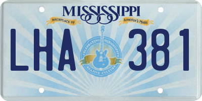 MS license plate LHA381