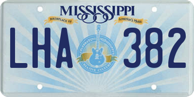 MS license plate LHA382