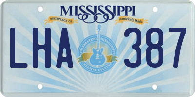 MS license plate LHA387