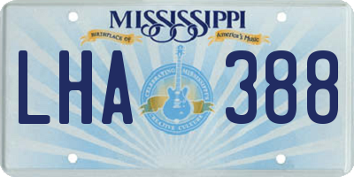 MS license plate LHA388