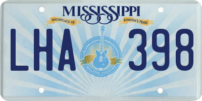 MS license plate LHA398