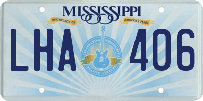 MS license plate LHA406