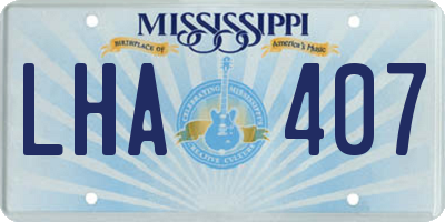 MS license plate LHA407