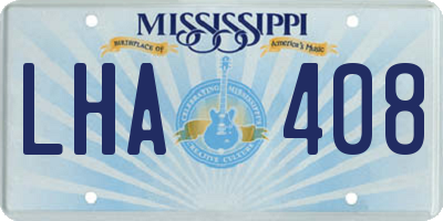 MS license plate LHA408